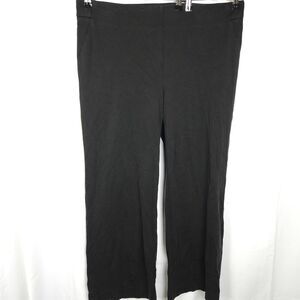 Chico's 3R Womens 16R 39x30 Black Pull-On High Rise Wide Leg Pants Office Formal